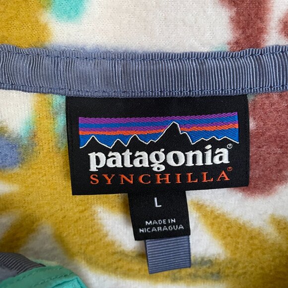 NEW Patagonia Lightweight Synchilla Snap-T Fleece Pullover Women's L Tree Print - Picture 4 of 13